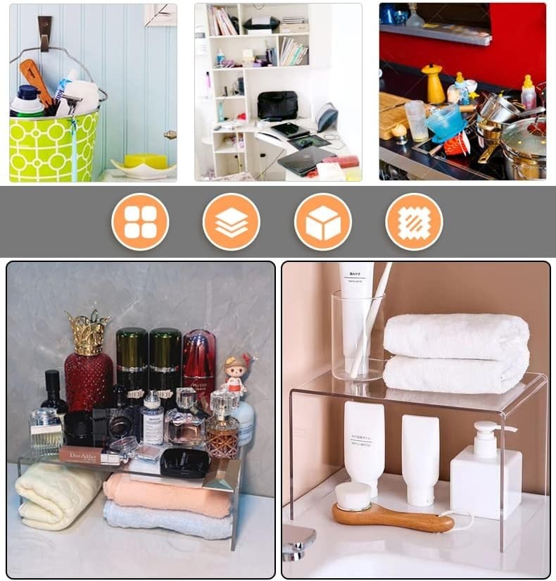 Acrylic Risers 8 Pcs, Clear Risers Display Stand, Acrylic Display Risers, Ris...