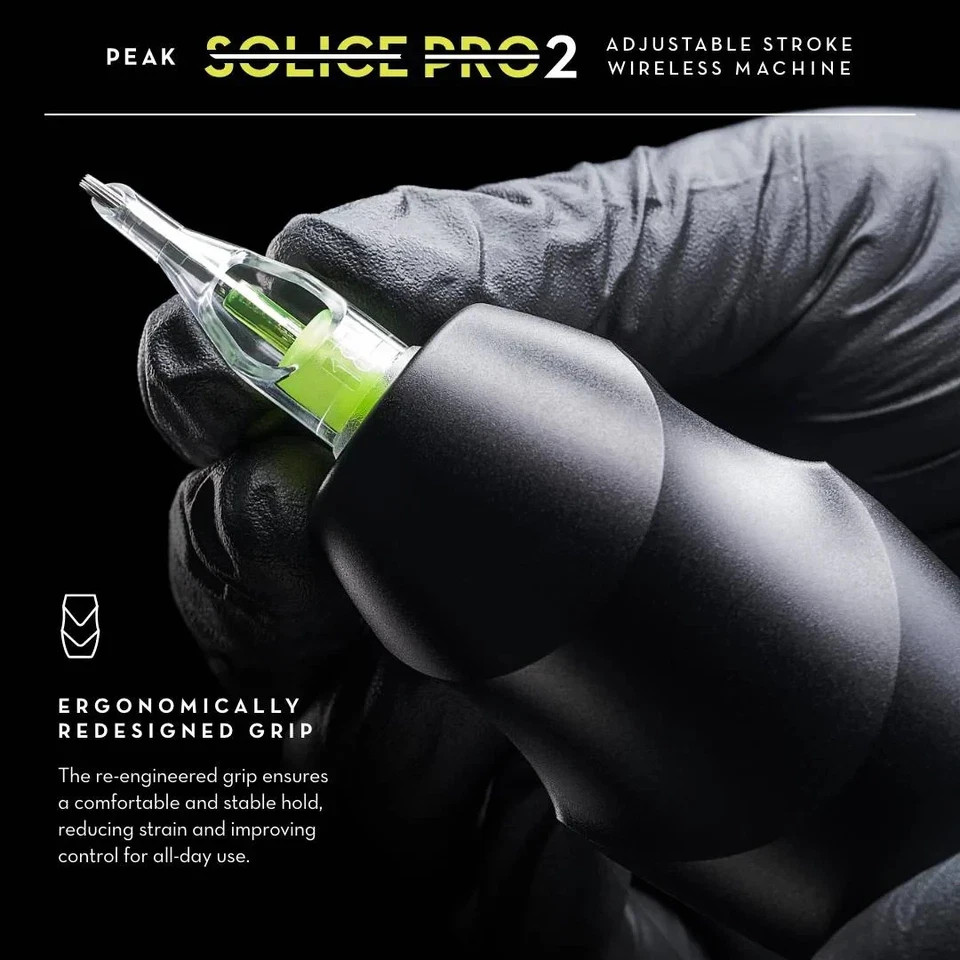 Peak Solice Pro 2 Wireless Tattoo Machine PINK - Adjustable Stroke Wireless Pen