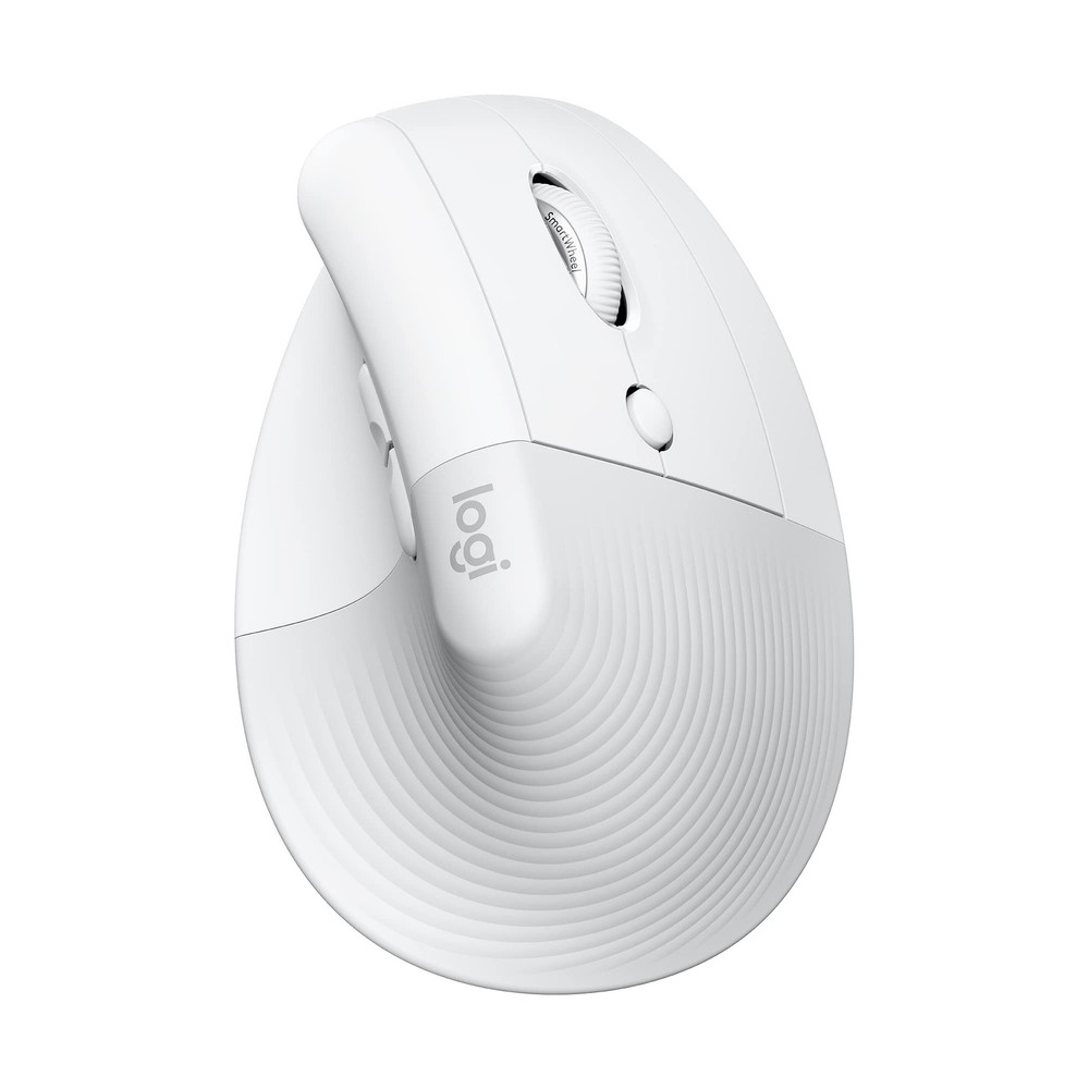 Logitech Lift Vertical Ergonomic Mouse Wireless Bluetooth Quiet Clicks Off White