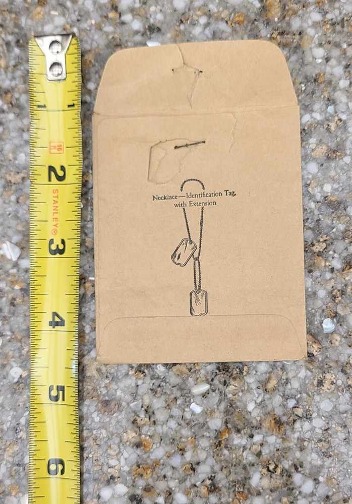 Vintage Military ID Dog Tag Envelope