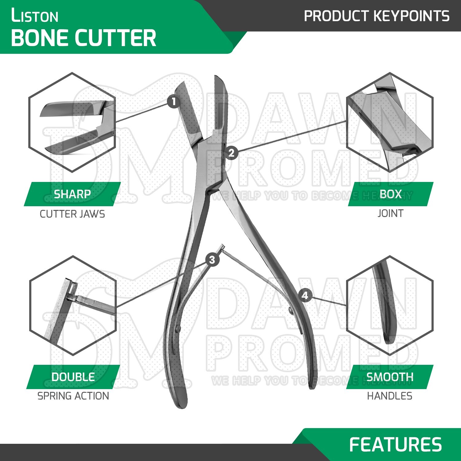 Liston Bone Cutter Forceps 8" Coral Fragging Surgical Orthopedic Inst German Gr
