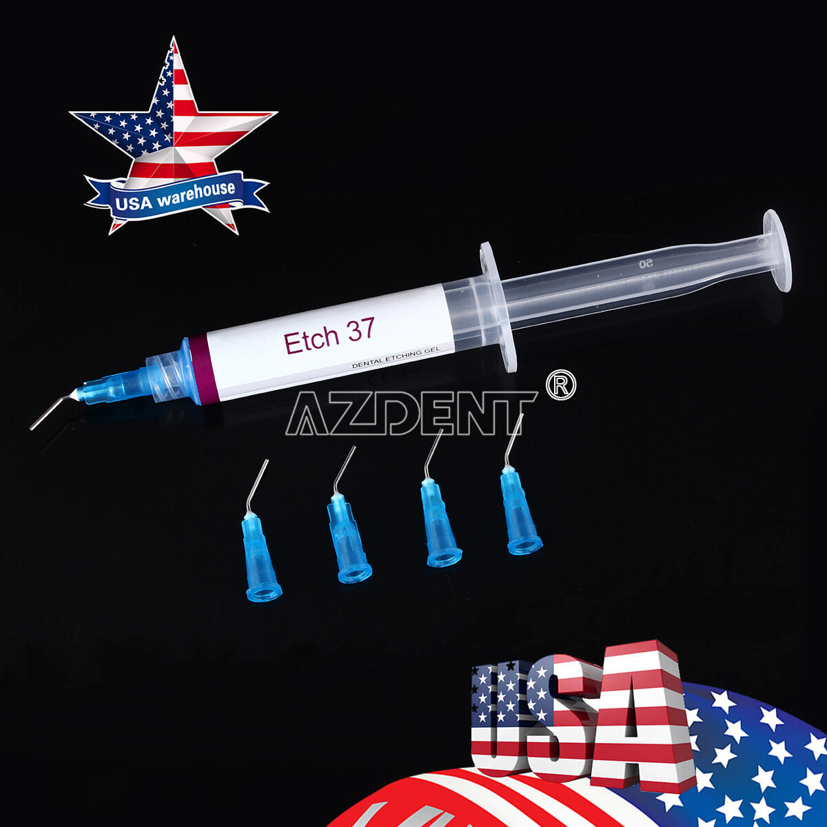 5 Kits Dentex Dental Acid Etch Etching Gel 37% 5 ml/syringe