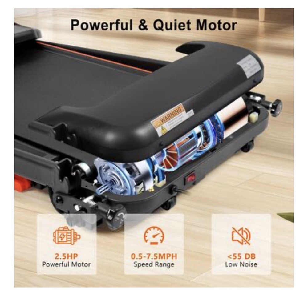 NEW ELEMENT ACE Folding Treadmill 2.5HP Quiet Motor | Bluetooth, Incline, USB