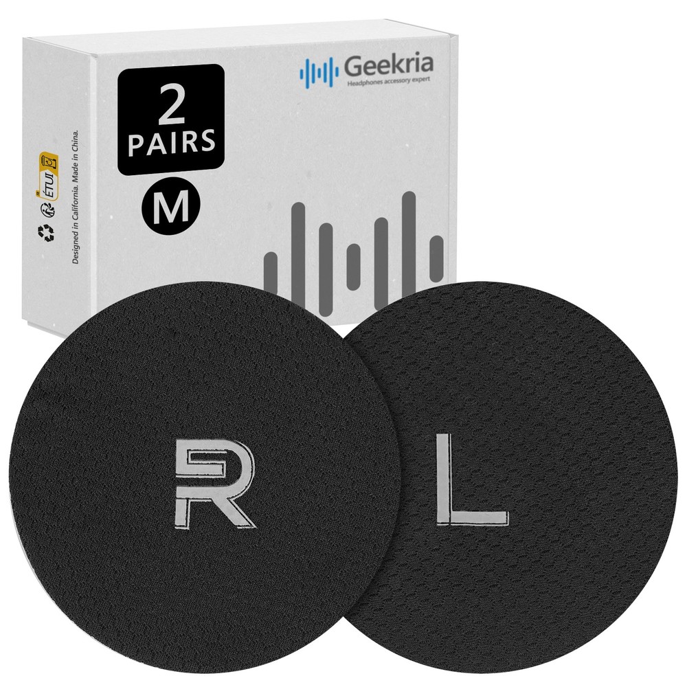 Geekria 2 Pairs Washable Headphone Covers (M / Black)