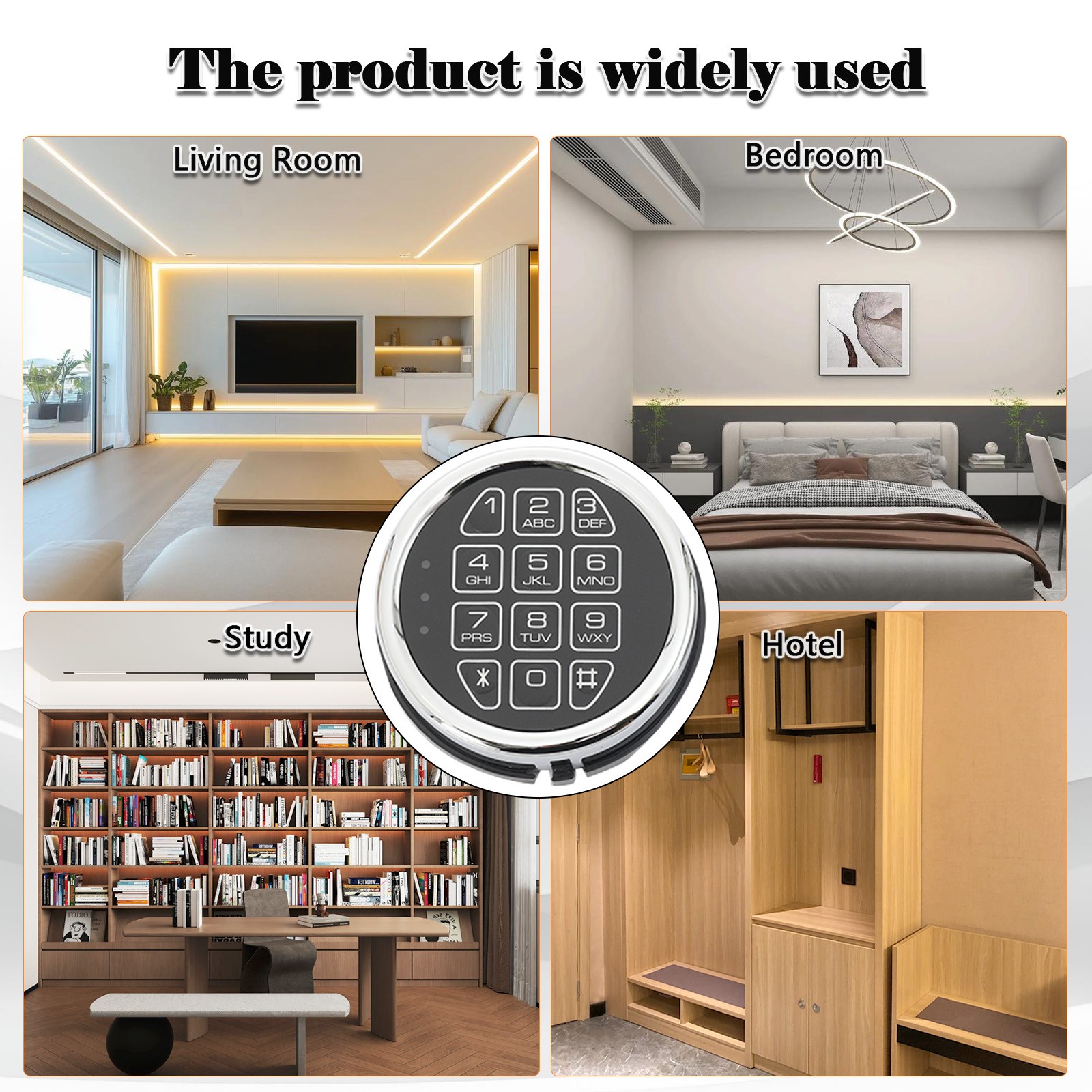 Gun Safe Lock Replacement Chrome Keypad Safe Electronic Lock Solenoid 2 Key