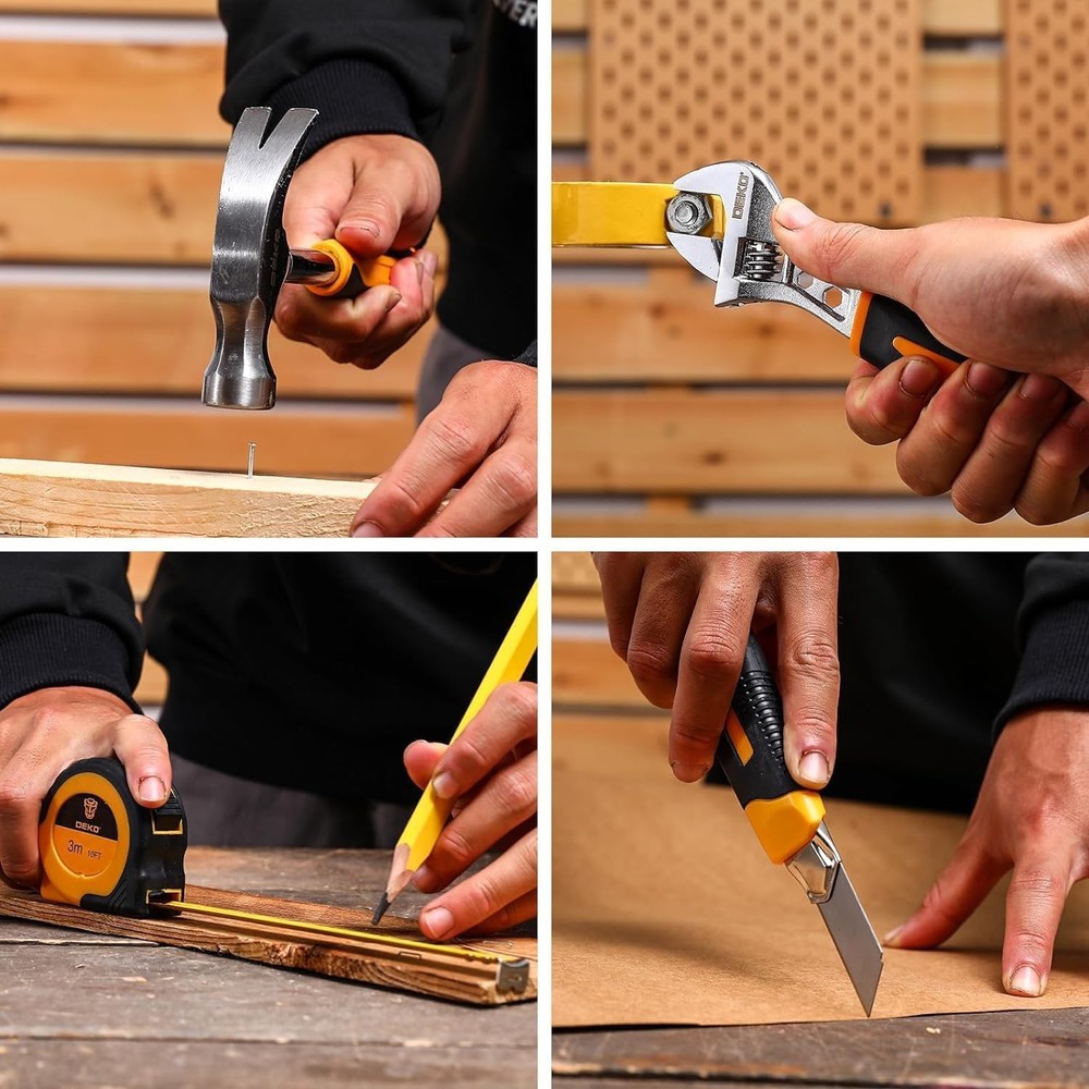 Power Drill Tool Set Kit: DEKOPRO Cordless Box with 12V Grey