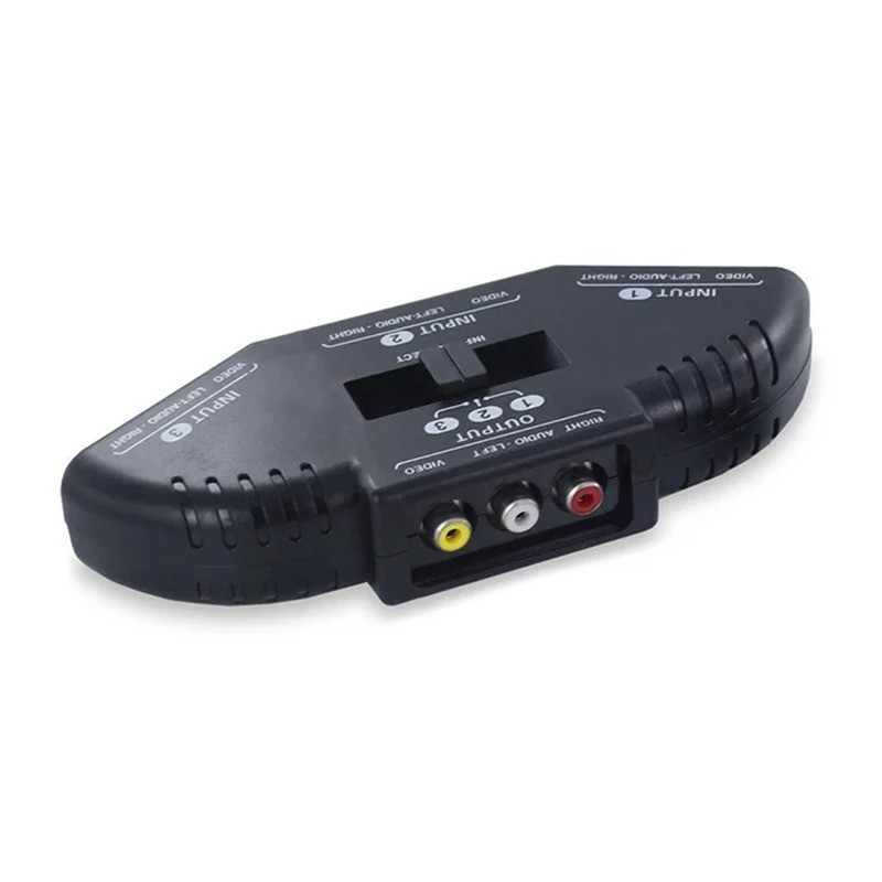 3-Way AV Switch Selector Box RCA Splitter w/ Cable for TV Xbox DVD Devices Input