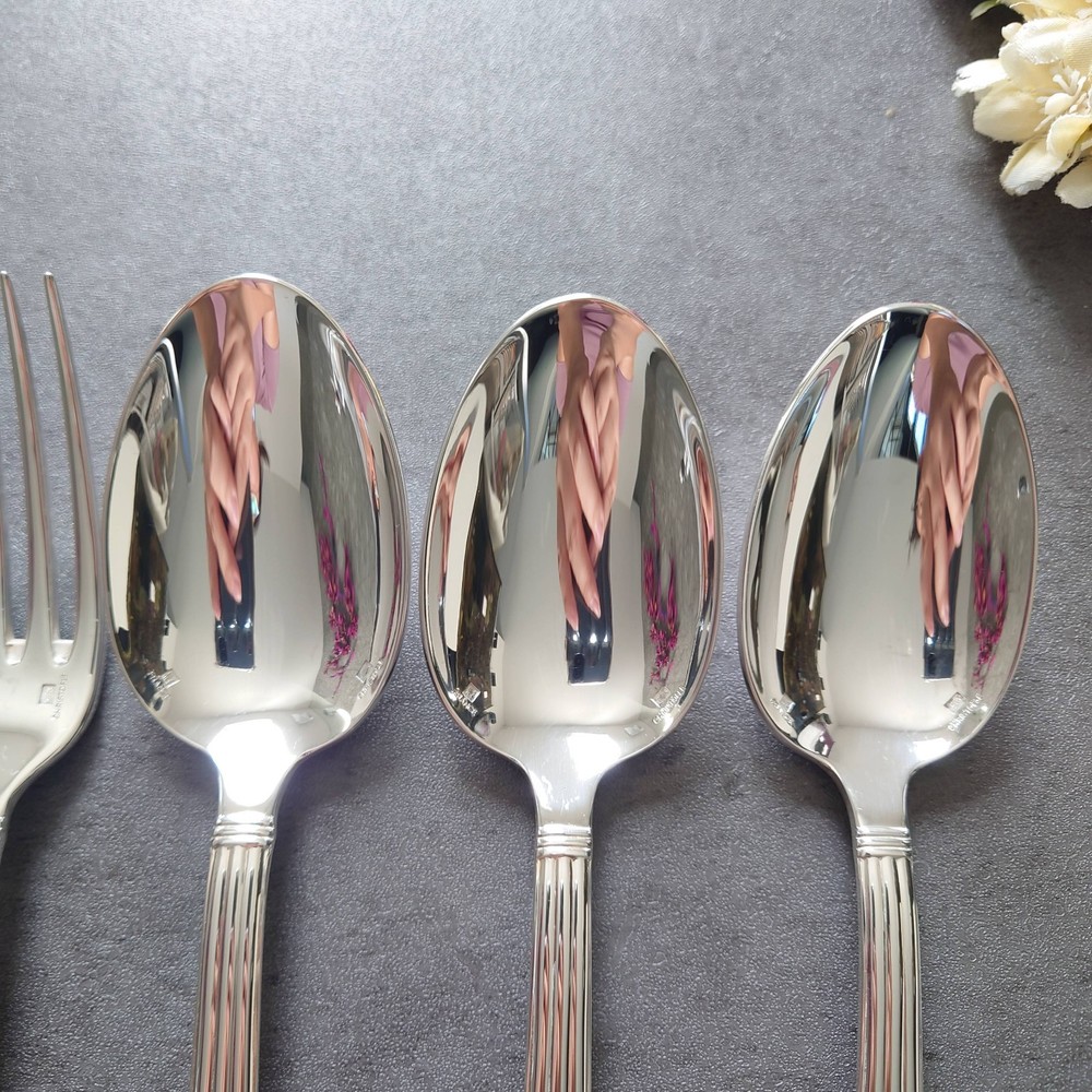 Christofle Aria 9pcs Silverplate Flatware Table Knife Fork Spoon Excellent