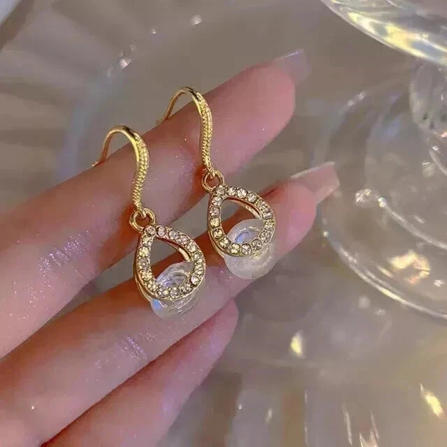 14K Yellow Gold Plated 2.30Ct Round Cut Lab Created Diamond Drop Dangle Earring