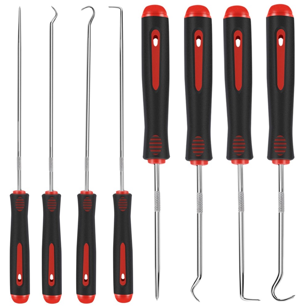 8 Pieces Pick Set, Tool, Precision Automotive Hook Sleeve reddish-black