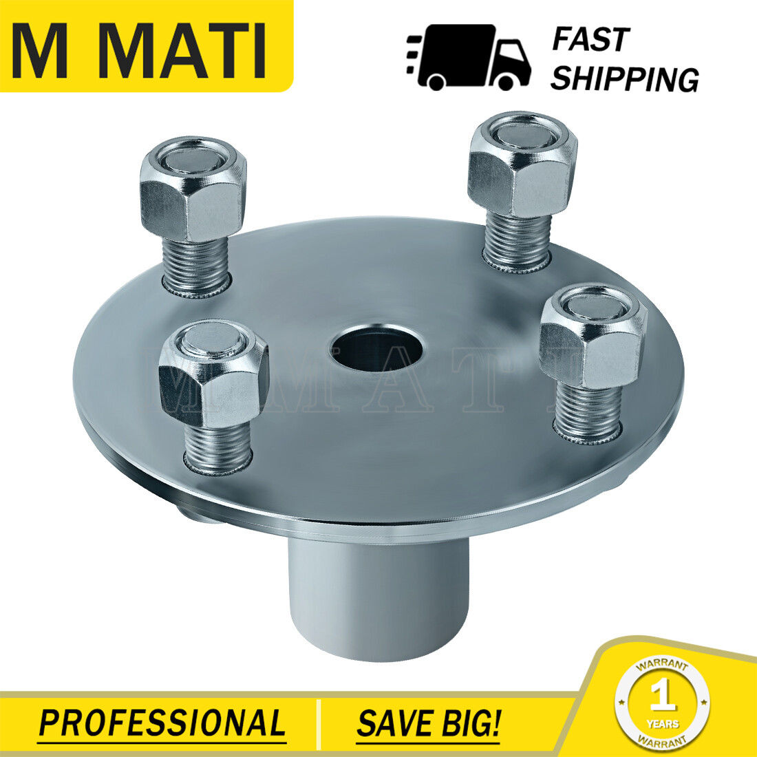 For Go Kart Live Axle Hub 4" x 4" Bolt Pattern Hub and 1" to 3/4" Axle Step Down