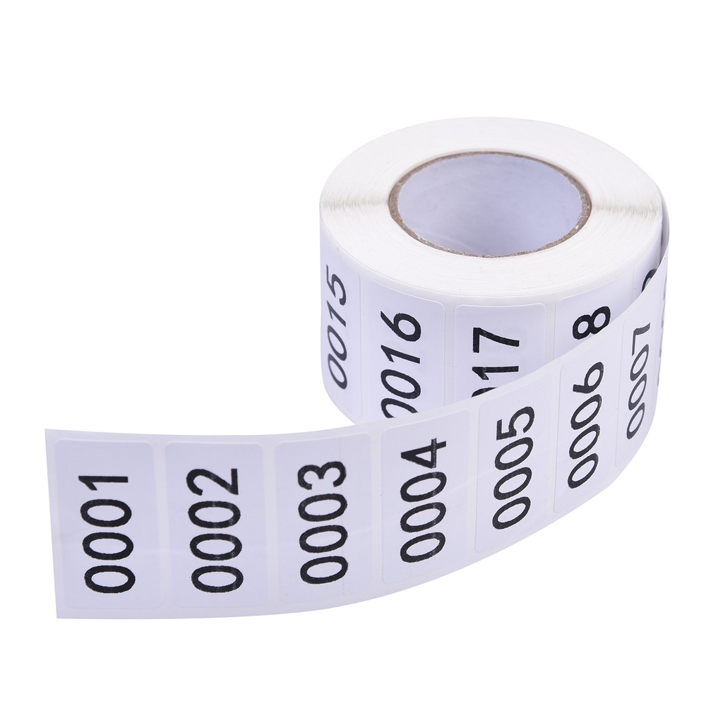 Consecutive Number Inventory Labels for Product Labeling Clothes and Boxes