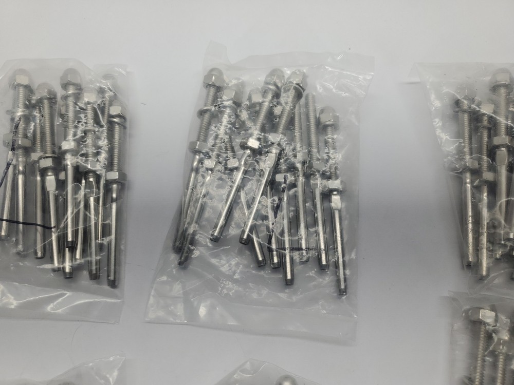 60 Pack 3/16" Cable Railing Swage Threaded Stud Tension End Fitting Terminal