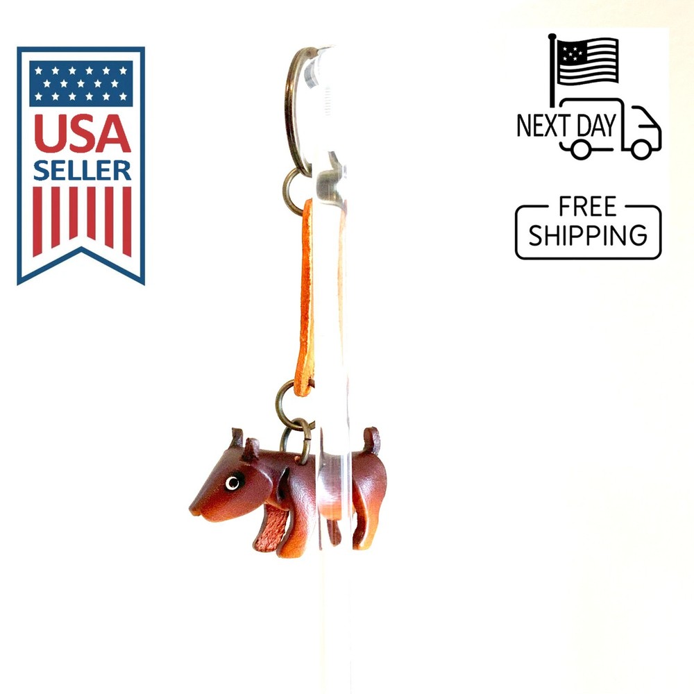 Bull Terrier Handmade Leather Keyring
