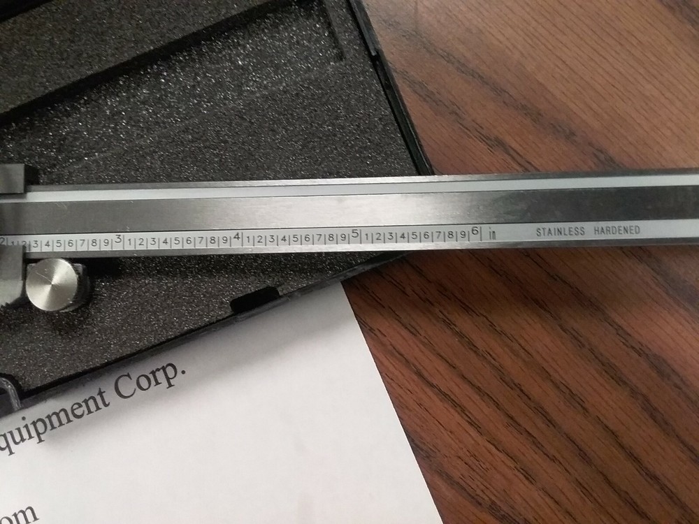 6" PRECISION STAINLESS STEEL Black face DIAL CALIPER--new