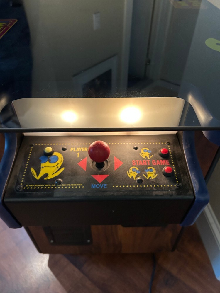 Vintage MS PAC-MAN ARCADE MACHINE COCKTAIL TABLE -restored with extra games