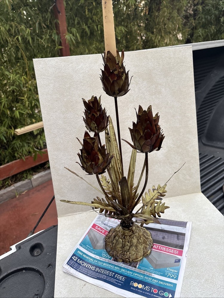 Mid-Century Max Howard Toleware Candelabra
