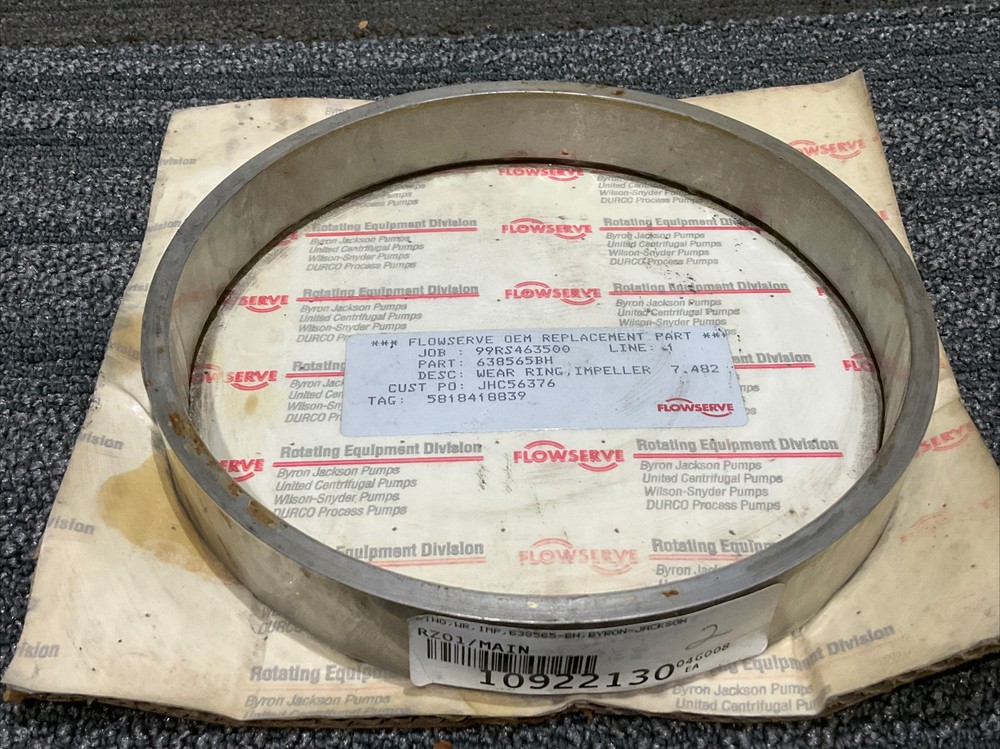 FLOWSERVE BYRON-JACKSON 638565BH IMPELLER WEAR RING 678