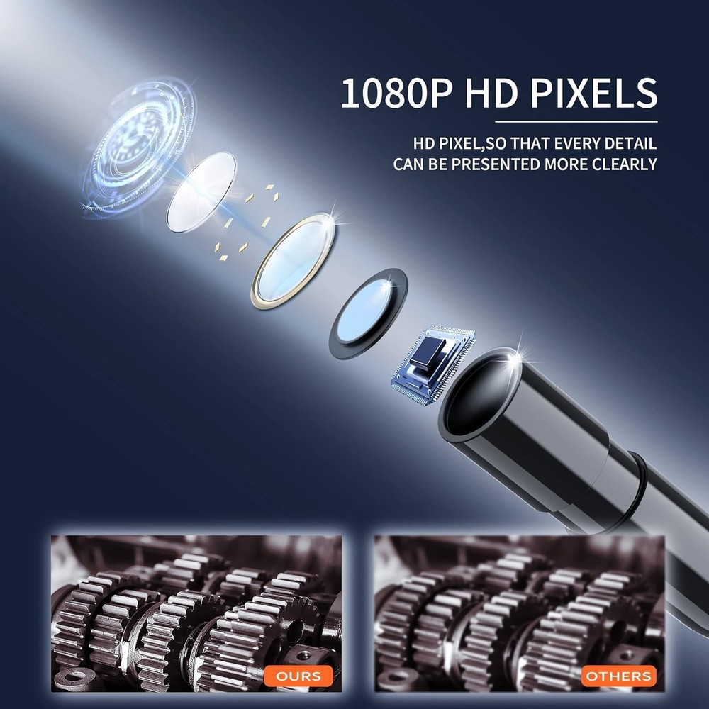 Endoscope Camera with Light, Borescope Camera with 4.3" IPS Screen, 1920P HD ...