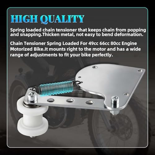 Silver Spring loaded chain tensioner for 49cc 50cc 66cc 80cc Engine Motorized