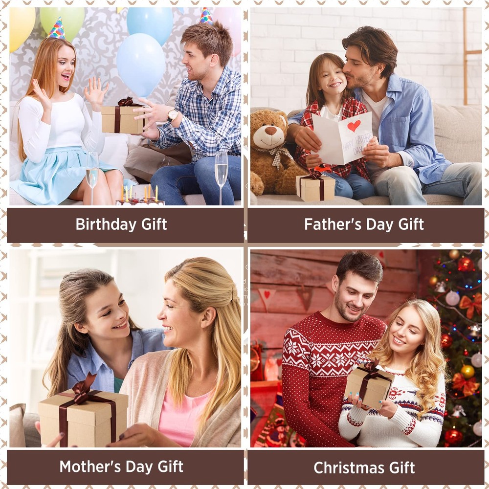 Marspark 4 Pcs Christmas Nesting Gift Boxes with Lids Stackable Inches, Kraft