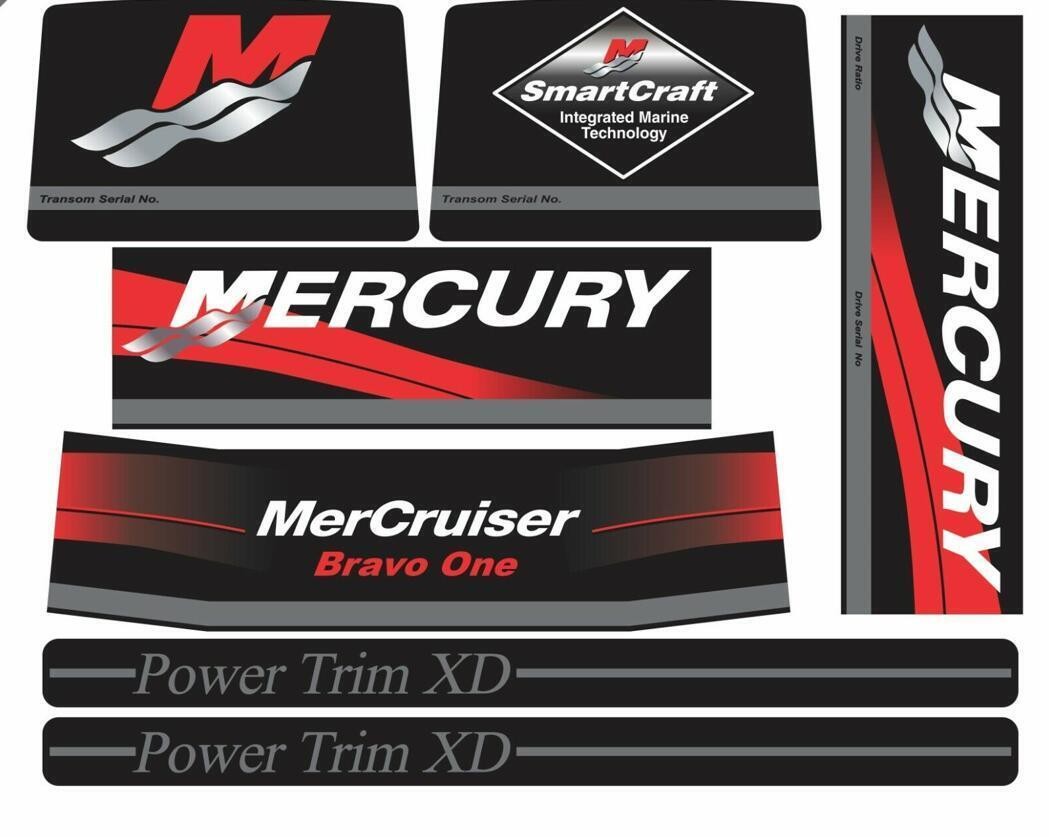 Decals Sticker Kit for MerCruiser Bravo One Drives Engine Red Rams 37- 15167A90
