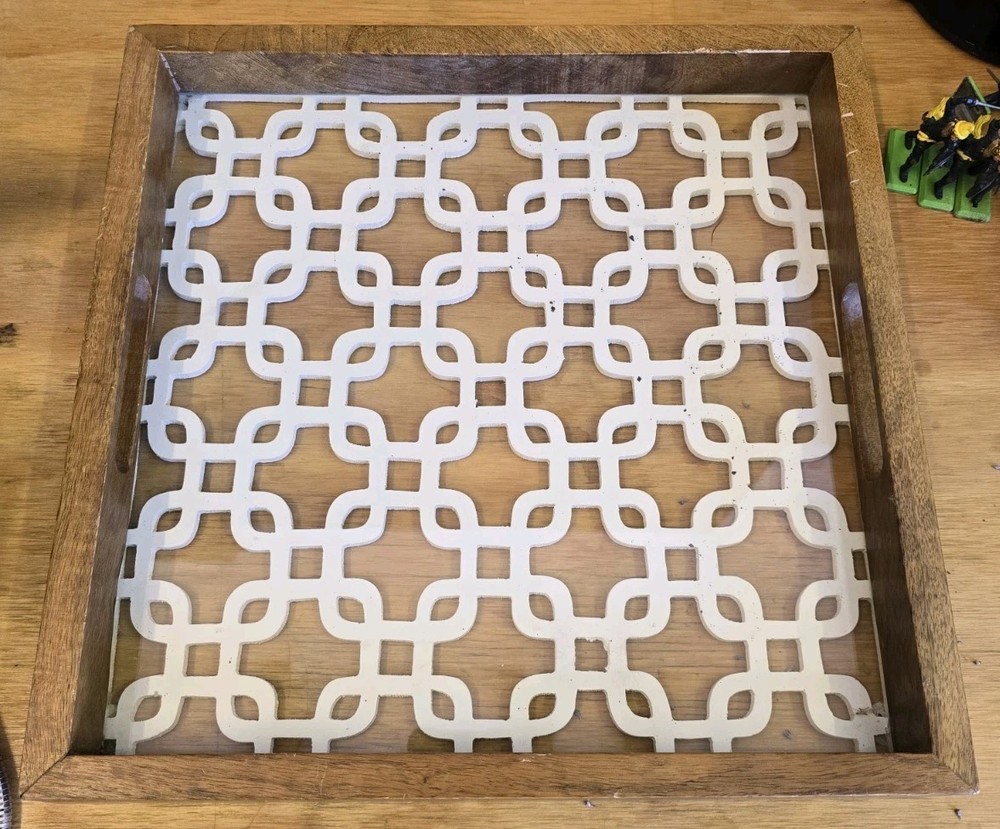 Brown And White Geometric Serving Tray Beautiful