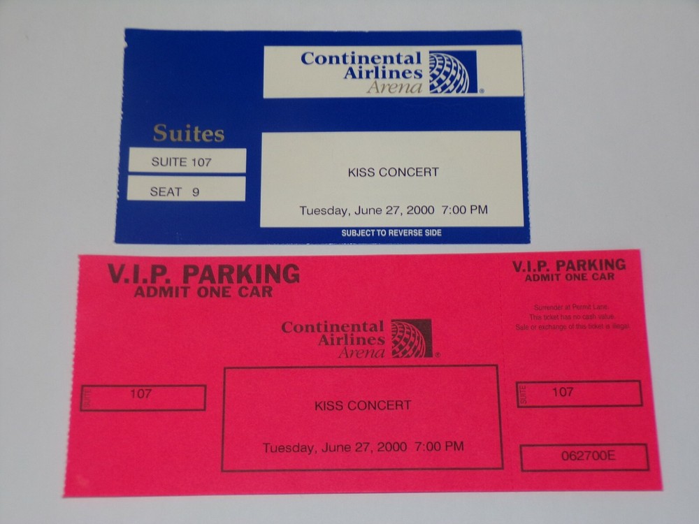 KISS vintage Ticket Stub Suite + Parking Pass 2000 Farewell Concert Tour NJ