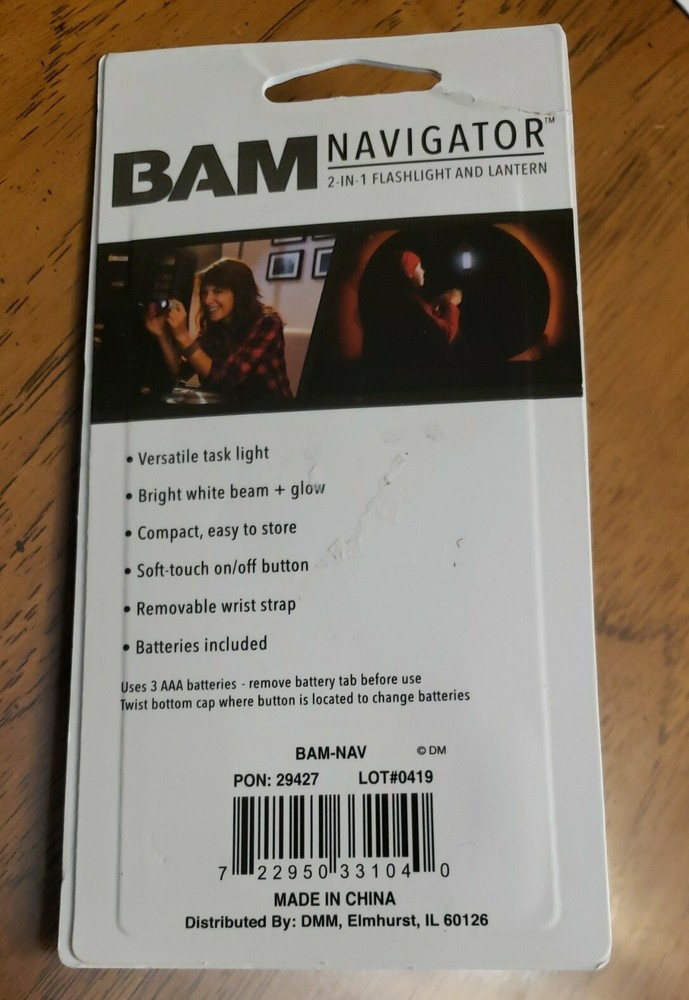 BAM-NAV Navigator 2-In-1 Flashlight & Lantern (Black)