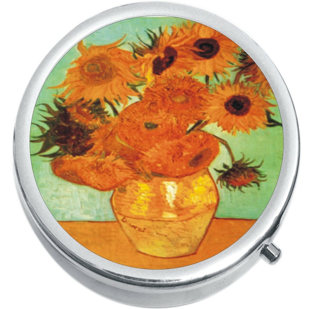 Sunflowers  Medicine Vitamin Compact Pill Box
