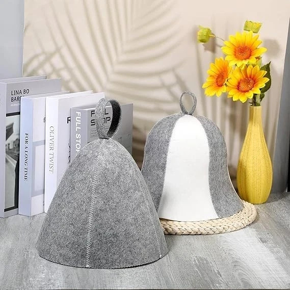 2 Pack Hat Polished Wool Hat Indoor Felt Hat Russian Banya Cap