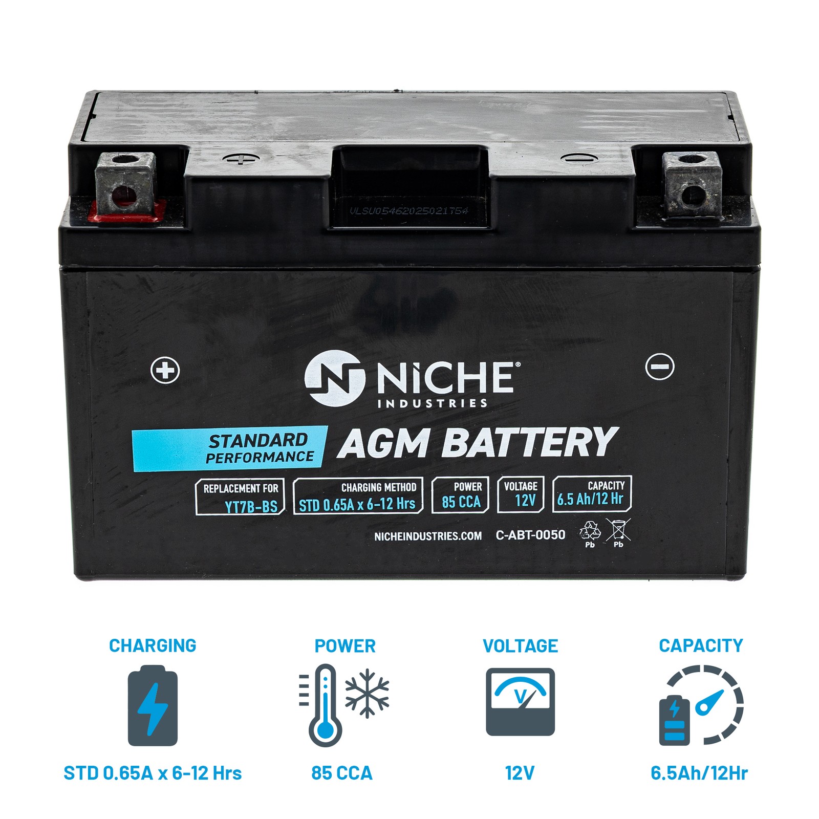NICHE AGM Battery YT7B for Suzuki DRZ400 Yamaha TTR250 Ducati 1199 Panigale
