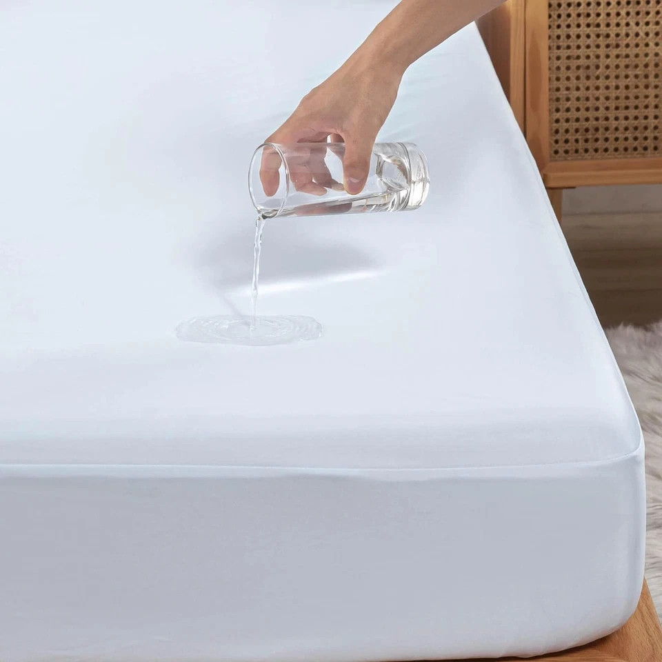 Waterproof Split King Mattress Protector for 2x(39x80), White