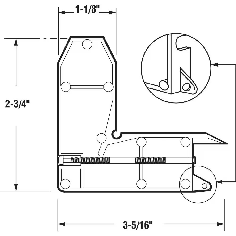 B569 SLDG Screen Door Corner Insert (2-Each)