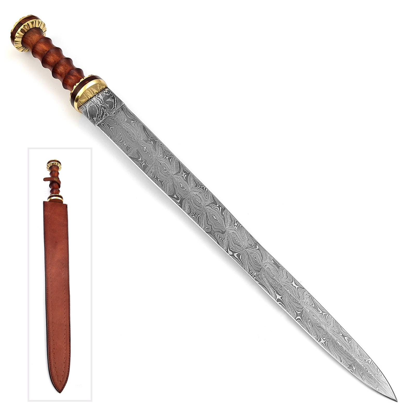 Damascus Roman Gladius Sword Hand Forged Steel Legion Replica Firestorm w/Sheath