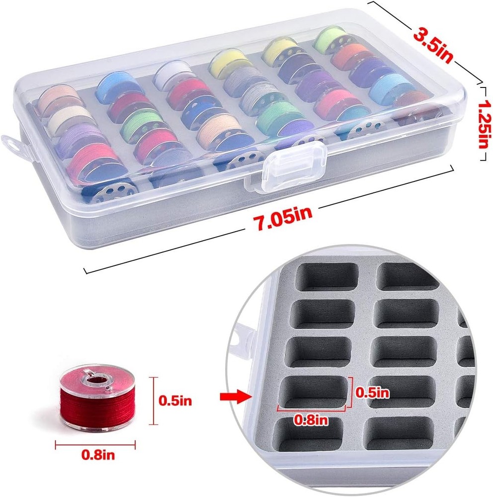 Bobbin Holder Storage Case Sewing Box Thread Organizer Holds 60pcs Bobbins fo...