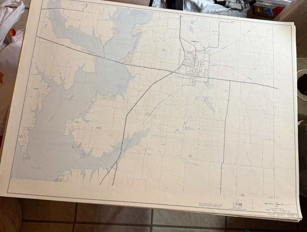 1975 Texas COLLIN County General Highway Map 18" x 25" Folded USDOT 8 Sheets