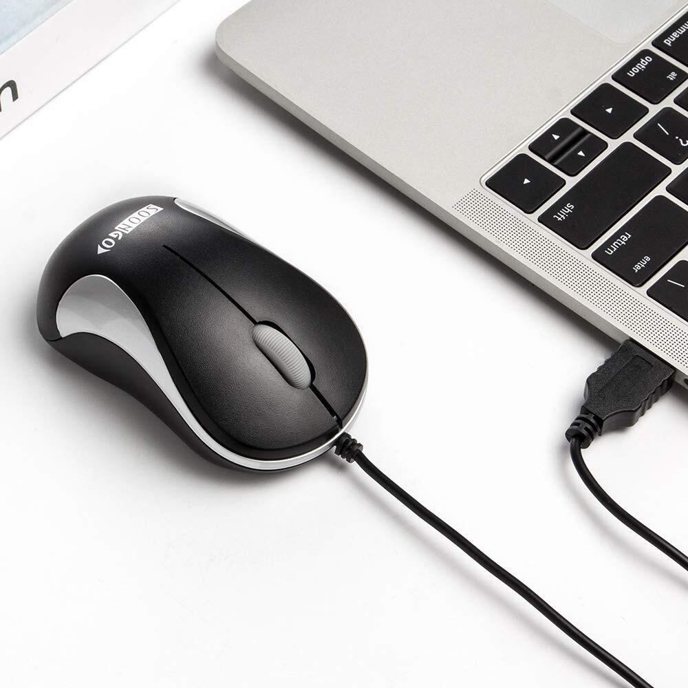 USB Mouse 2 Pack Computer Mouse Ergonomic Optical Wired Mice for Office and H...