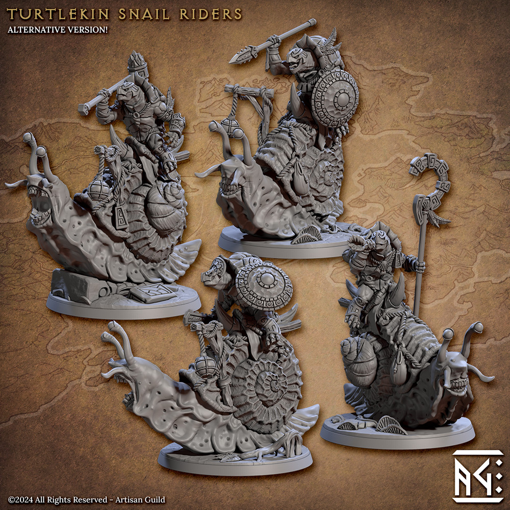 Turtlekin Snail Riders | Artisan Guild Miniatures |