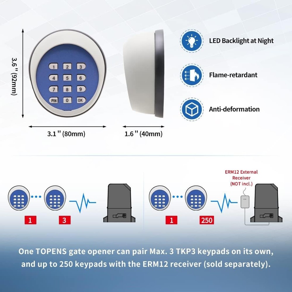 User-Friendly Keyless Entry Pad for Gates - Secure Remote Access - 3.6"L x 3.1"W