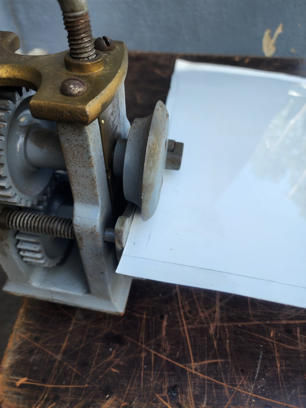 Roys & Wilcox Brass Top #6 turning Machine Sheet Metal Bead Roller Crimper Bead