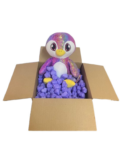 FunPak Packing Peanuts Purple Hearts 1.5 cu ft Compostable Biodegradable