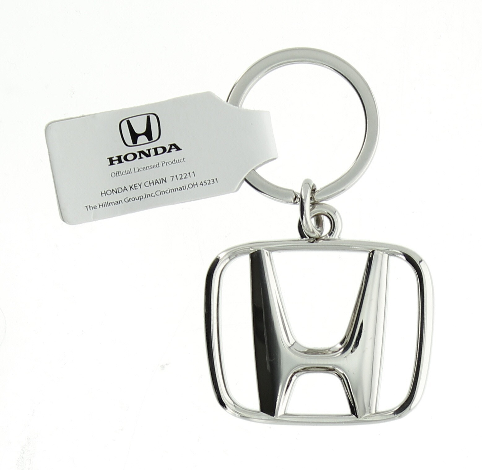 Honda Key Chain Emblem Metal 712211 Honda Logo Key Ring, Silver