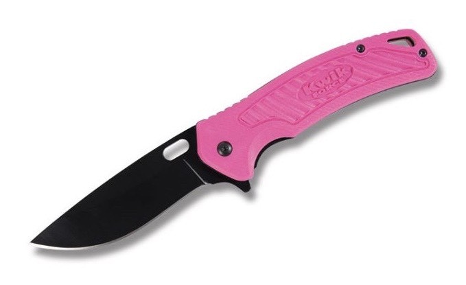 Pink Plastic Handle Assisted Open Folding Knife with 3.5" Drop Point Blade