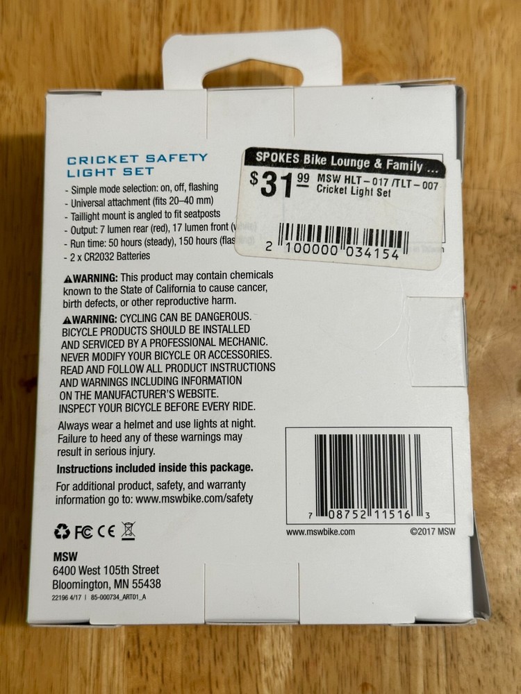 MSW TLT 200 Headlight and Taillight Combo