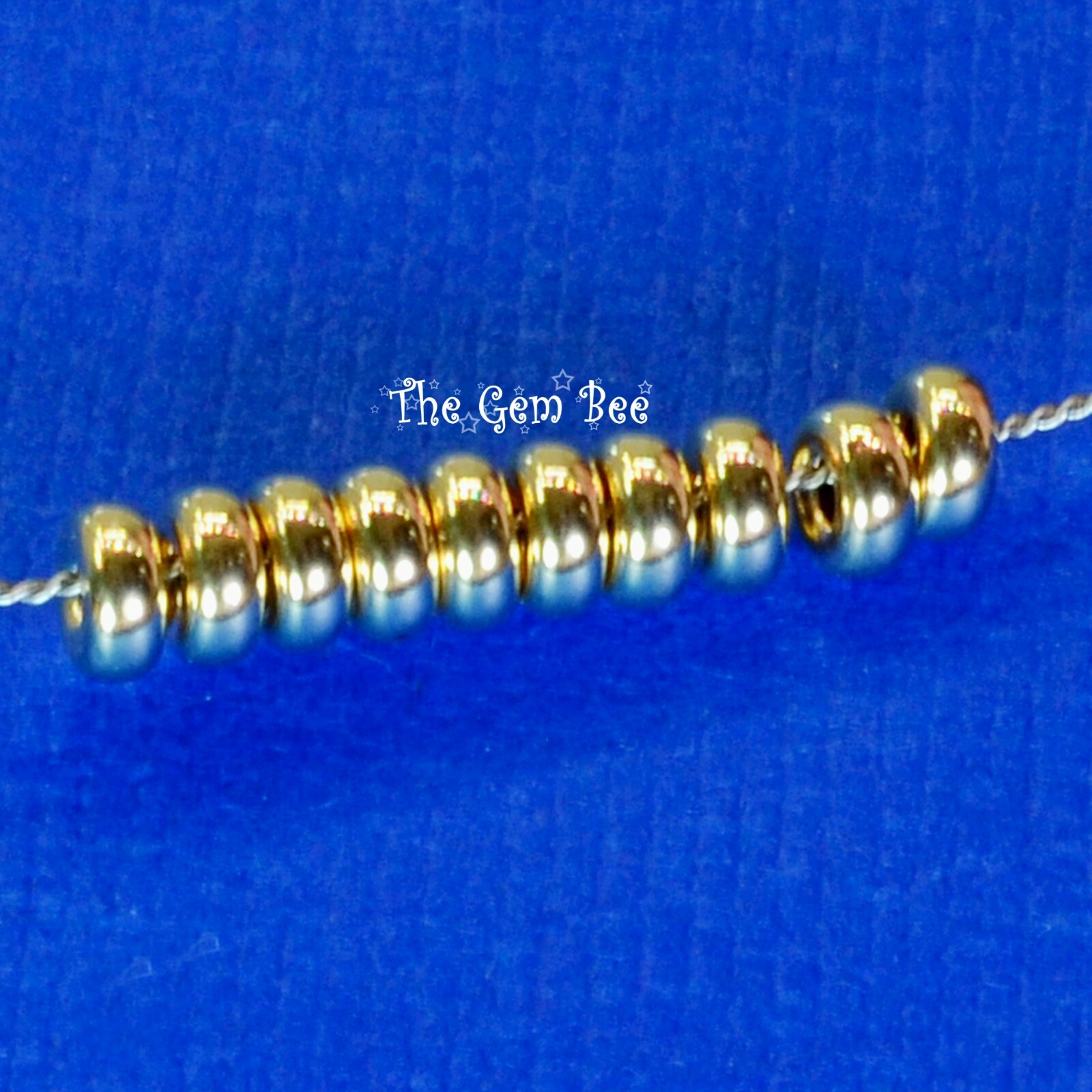 3.2mm 14k Solid Gold Smooth Donut Rondelle Bead Spacer (10)
