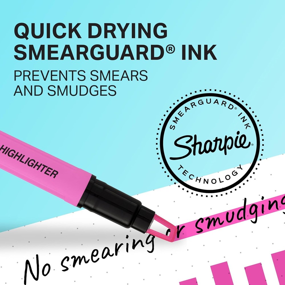 Sharpie Clear View Highlighter Sticks, Chisel 8 Count (Pack of 1), Assorted