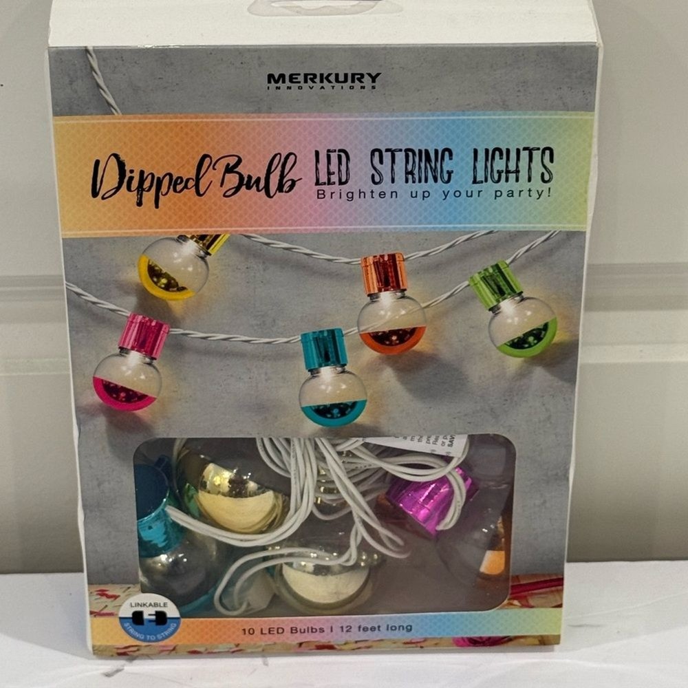 NEW MERKURY Innovations Multicolor Dipped Bulb LED String Lights