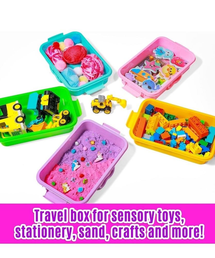 3 Pack,Empty Sensory Bin,13.5 Inch Storage Container,Portable Plastic Storage...