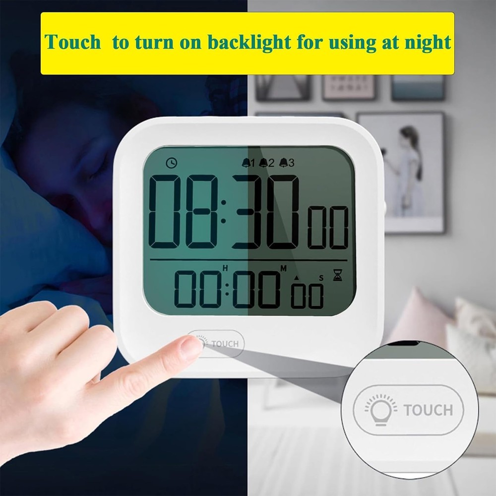 Small Vibration Alarm Clock, Pomodoro Countdown Timer for Training, Digital M...